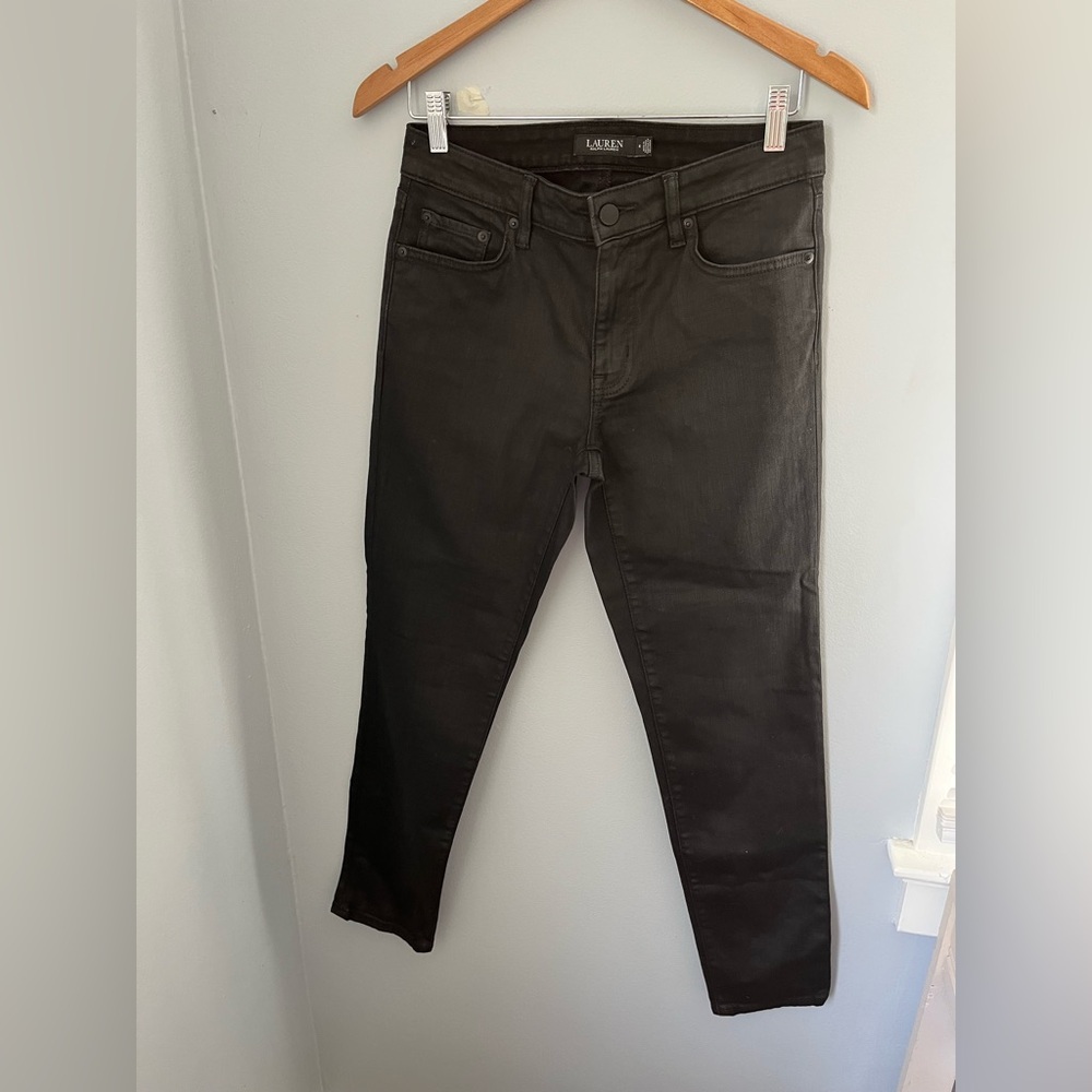 Ralph Lauren Women's Black skinny Ankle Jeans, mid‎ rise casual